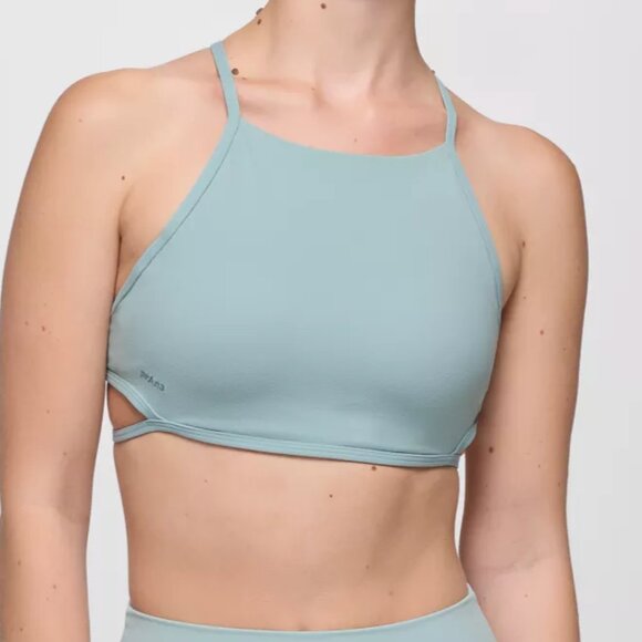 Prana Luxara High Neck Bra + Legging Set in Teal - Picture 1 of 6